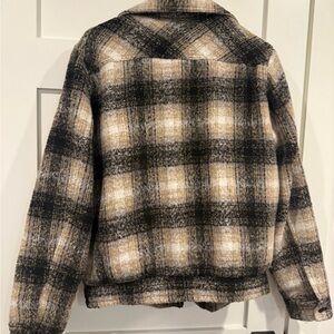 Goodfellow & Co Black, Cream & Tan Plaid Shacket
